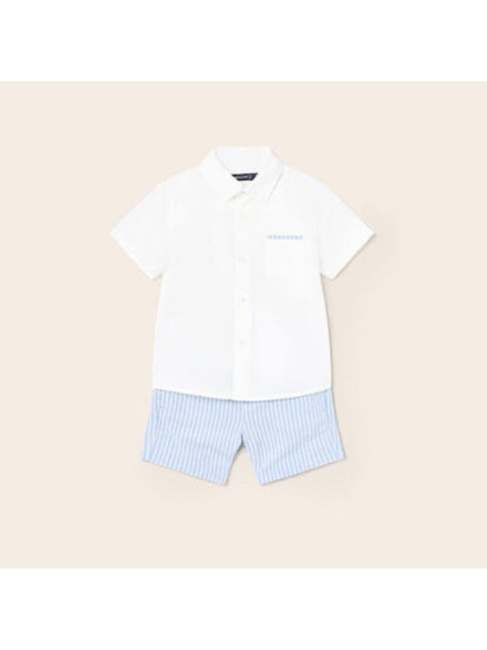 Mayoral Kids Set in White and Light Blue